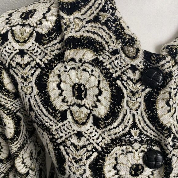 Michael Simon Vintage Cardigan Jacket Button Up Fabric Button Faux Pockets M - Picture 8 of 12